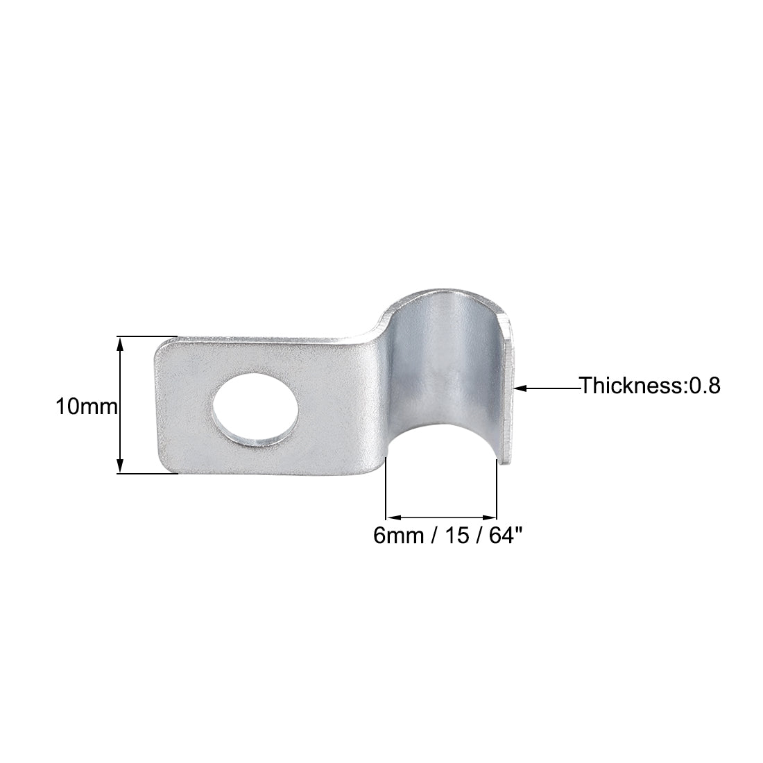 Harfington 15/64" EMT One Hole Strap Pipe Strap Zinc-Plated Steel Reinforced Rib for Pipe Fixing on Various Surfaces 100PCS