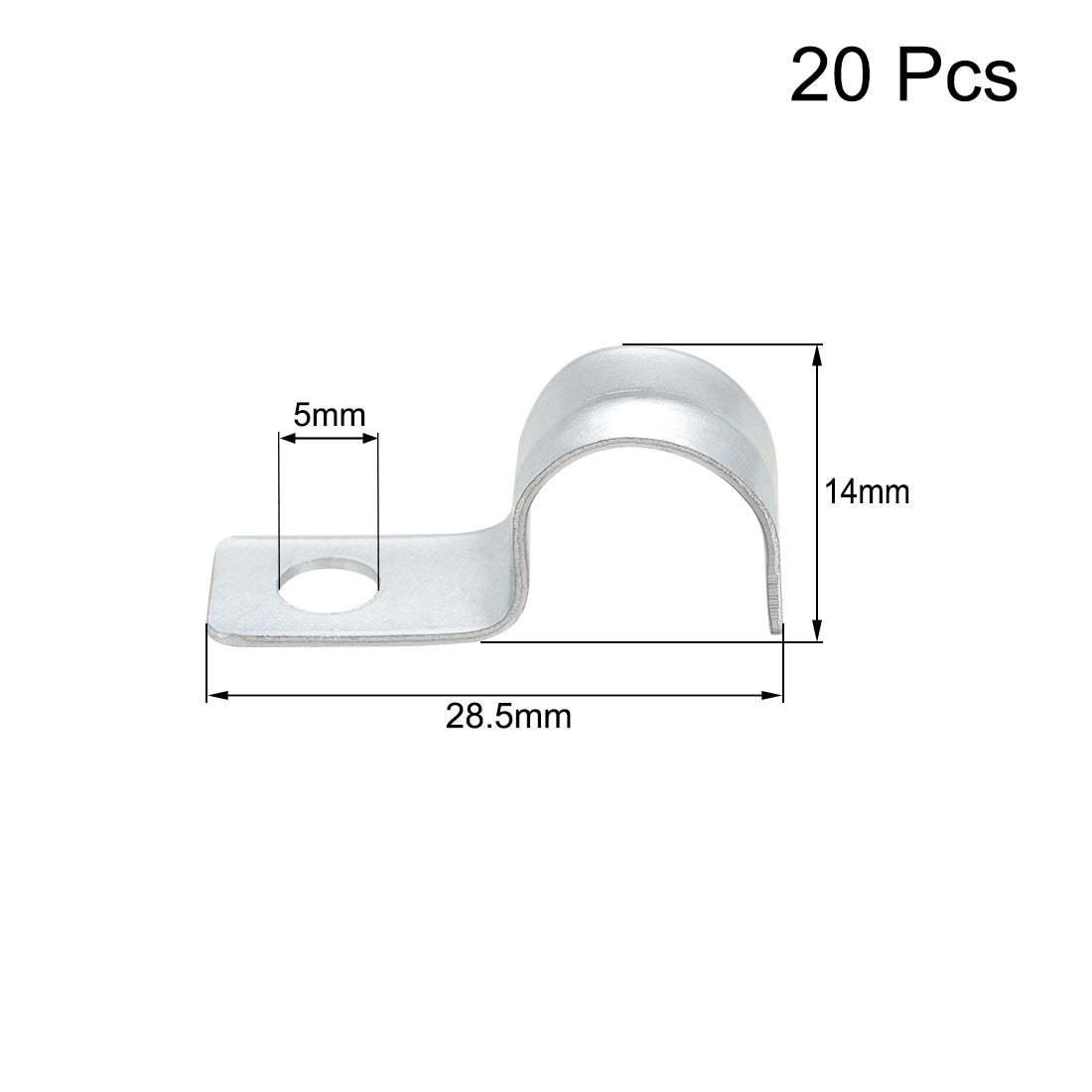 Harfington 15/32" EMT One Hole Strap Pipe Strap Zinc-Plated Steel Reinforced Rib for Pipe Fixing on Various Surfaces 20PCS