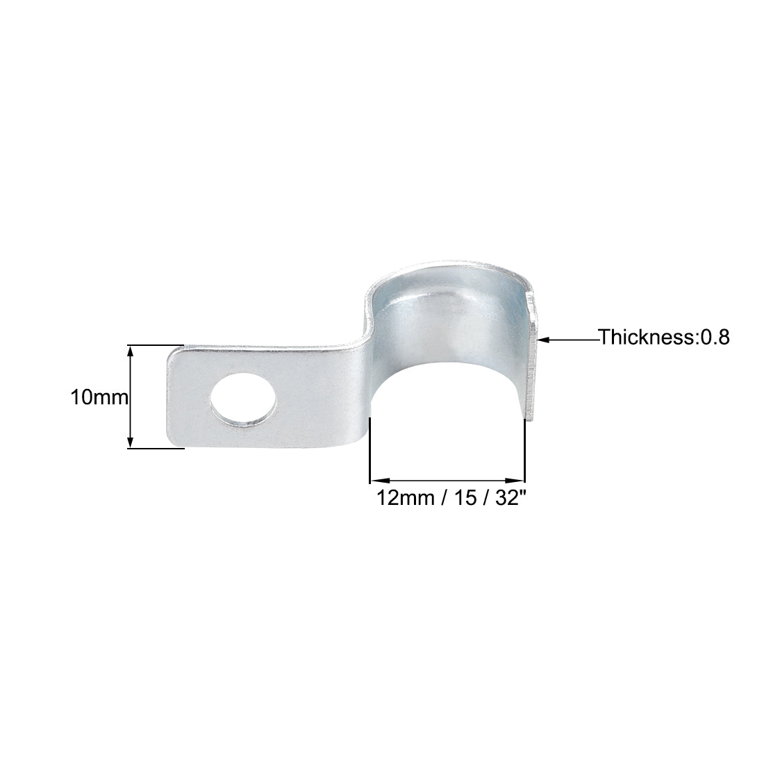 Harfington 15/32" EMT One Hole Strap Pipe Strap Zinc-Plated Steel Reinforced Rib for Pipe Fixing on Various Surfaces 20PCS