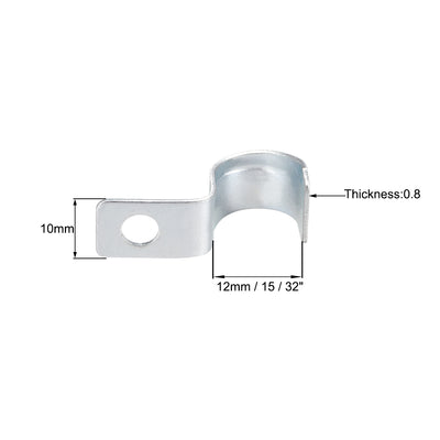 Harfington 15/32" EMT One Hole Strap Pipe Strap Zinc-Plated Steel Reinforced Rib for Pipe Fixing on Various Surfaces 20PCS