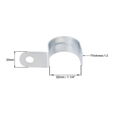 Harfington 1 1/4" EMT One Hole Strap Pipe Strap Zinc-Plated Steel Reinforced Rib for Pipe Fixing on Various Surfaces 10PCS