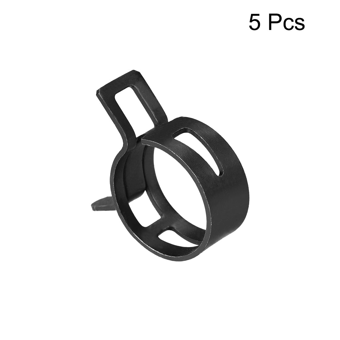 Harfington Steel Band Clamp 23mm for Fuel Line Silicone Hose Tube Spring Clips Clamp Black Manganese Steel 5Pcs
