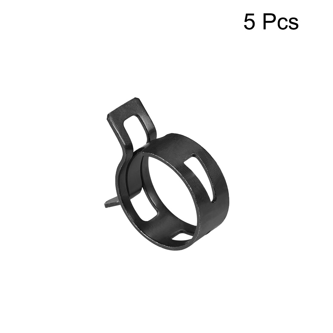 Harfington Steel Band Clamp 26mm for Fuel Line Silicone Hose Tube Spring Clips Clamp Black Manganese Steel 5Pcs