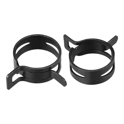 Harfington Steel Band Clamp 26mm for Fuel Line Silicone Hose Tube Spring Clips Clamp Black Manganese Steel 5Pcs