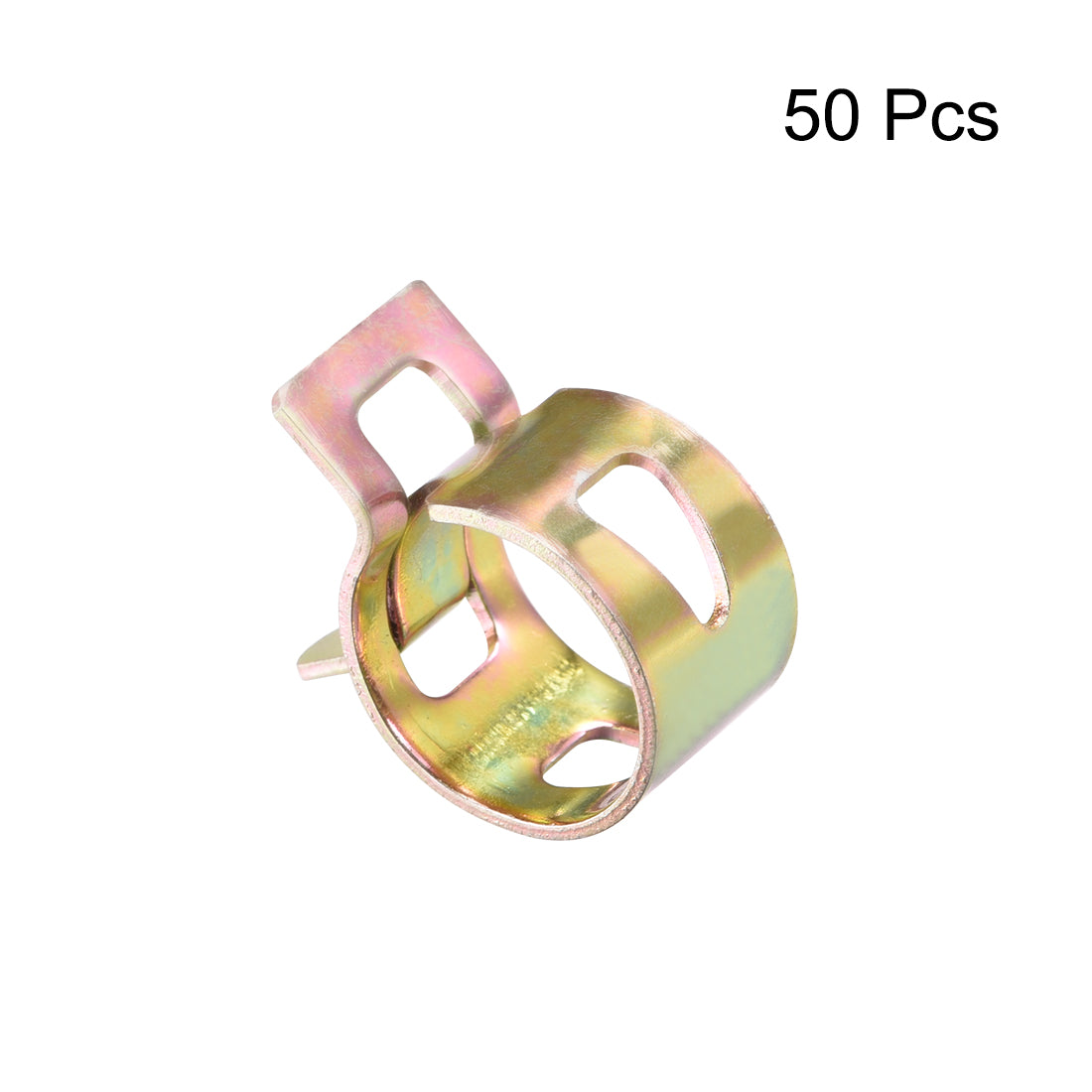 Harfington Steel Band Clamp 13mm for Fuel Line Silicone Hose Tube Spring Clips Clamp Color-zinc Manganese Steel 50Pcs
