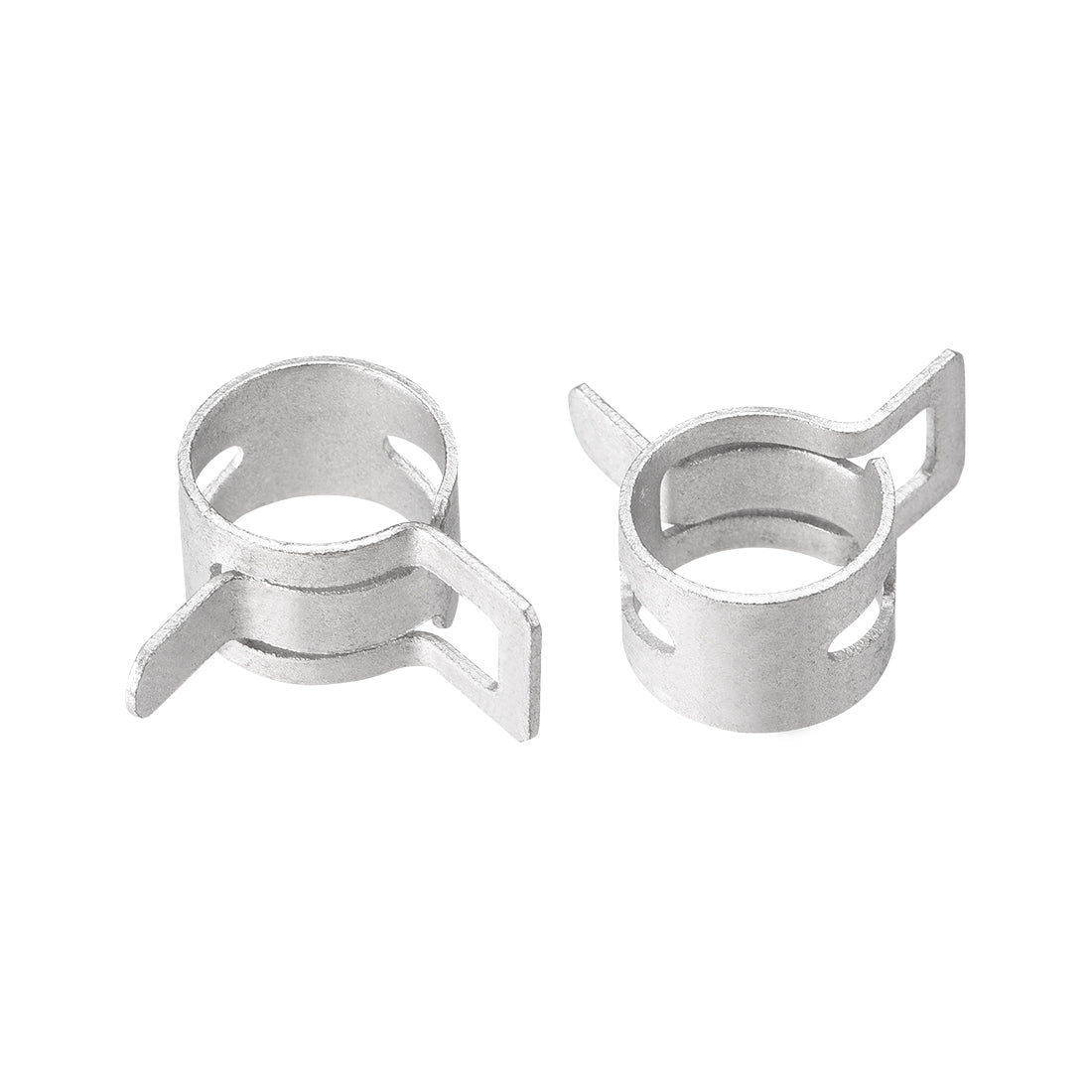 Harfington Steel Band Clamp 13mm for Fuel Line Silicone Hose Tube Spring Clips Clamp Silver Manganese Steel 20Pcs