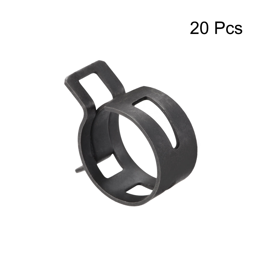 Harfington Steel Band Clamp 19mm for Fuel Line Silicone Hose Tube Spring Clips Clamp Black Manganese Steel 20Pcs