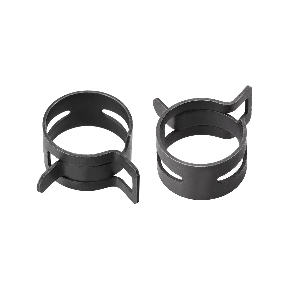 Harfington Steel Band Clamp 19mm for Fuel Line Silicone Hose Tube Spring Clips Clamp Black Manganese Steel 20Pcs