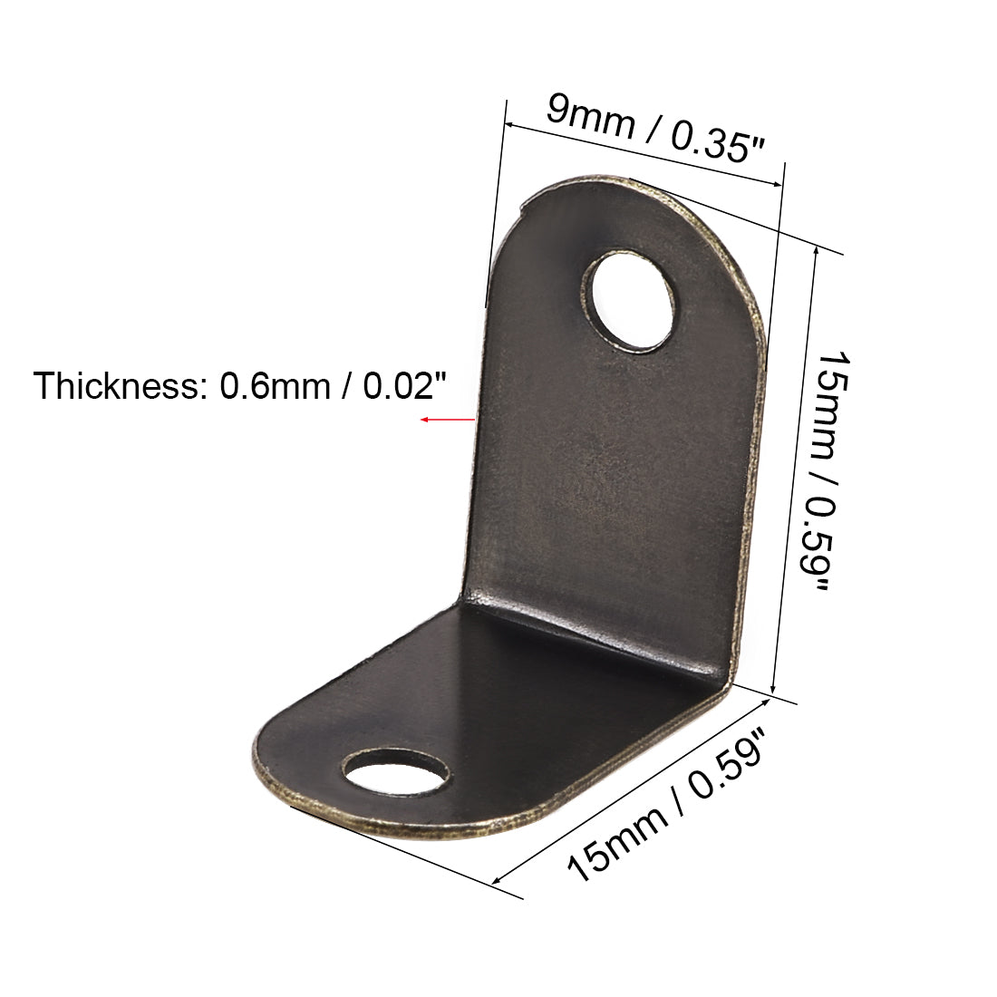 Harfington 15mmx9mm Retro Furniture Corner Protector Right Angle Bracket Guard Edge Cover Bronze Tone 20Pcs