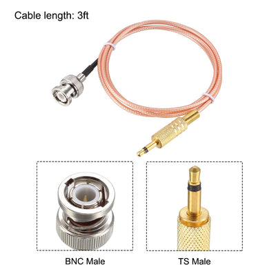 Harfington BNC Male to 3.5mm (1/8") Male Coaxial Power Audio Cable Jumper Cable