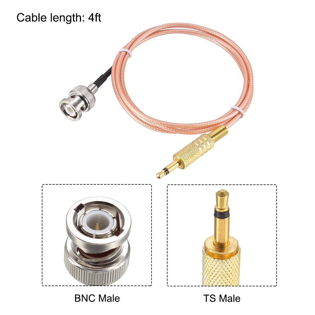 Harfington BNC Male to 3.5mm (1/8") Male Coaxial Power Audio Cable Jumper Cable