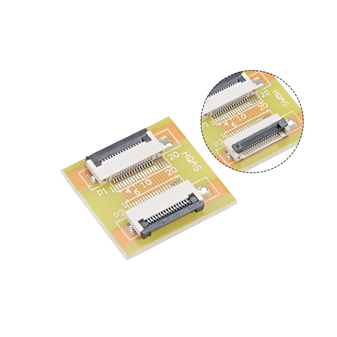 Harfington 0.5mm Pitch 20 Pins to 20 Pins Extension Connector Aapter for FFC FPC Cable Extend ZIP HDD