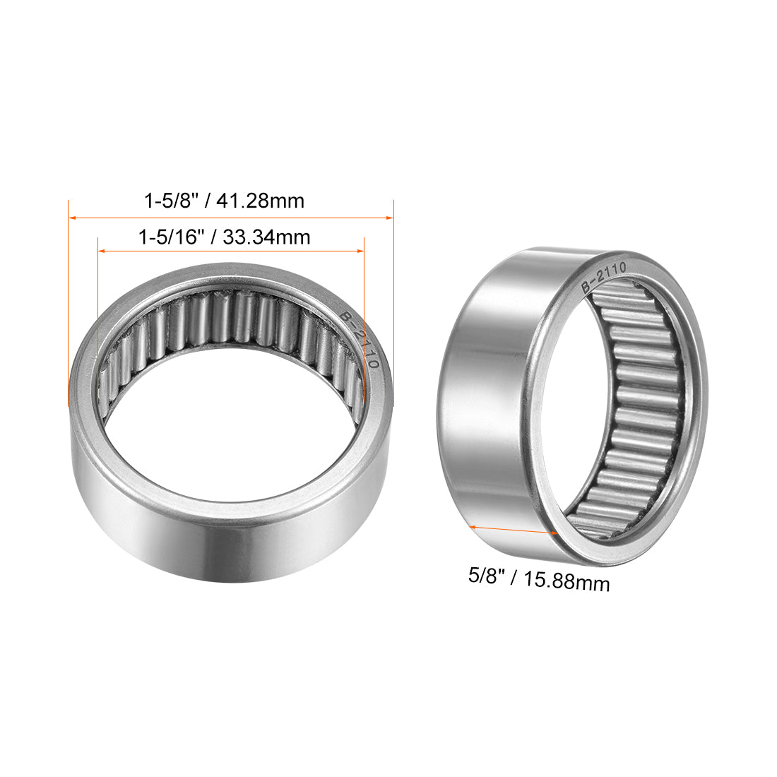 Harfington Needle Roller Bearings Open End Full Complement Steel Drawn Cup
