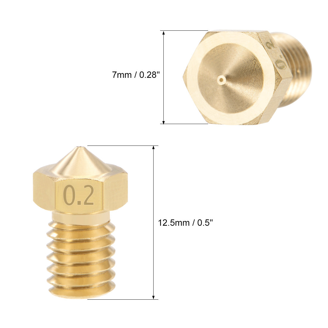 Harfington 3D Printer Nozzle Head Thread Replacement for V5 V6 1.75mm Extruder Print, 10pcs