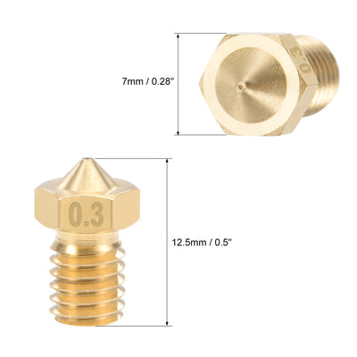 Harfington 3D Printer Nozzle Head Thread Replacement for V5 V6 1.75mm Extruder Print, 10pcs