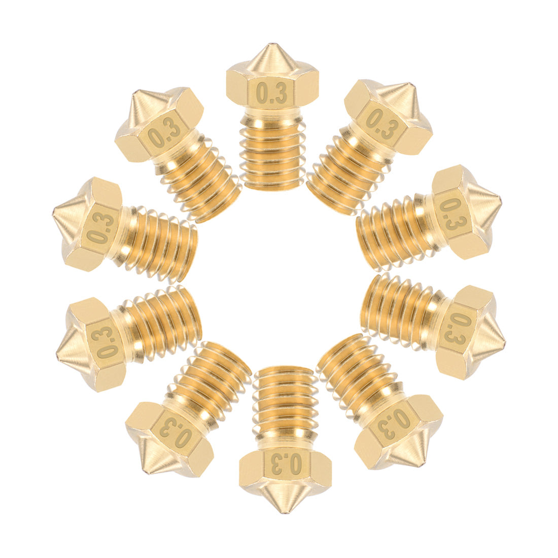 Harfington 3D Printer Nozzle Head Thread Replacement for V5 V6 1.75mm Extruder Print, 10pcs