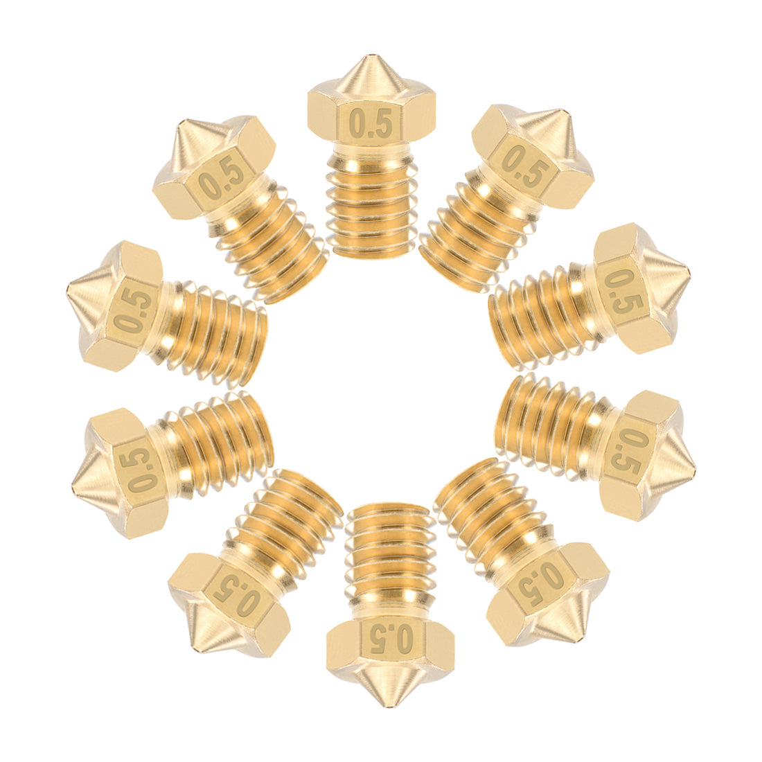 Harfington 3D Printer Nozzle Head Thread Replacement for V5 V6 1.75mm Extruder Print, 10pcs