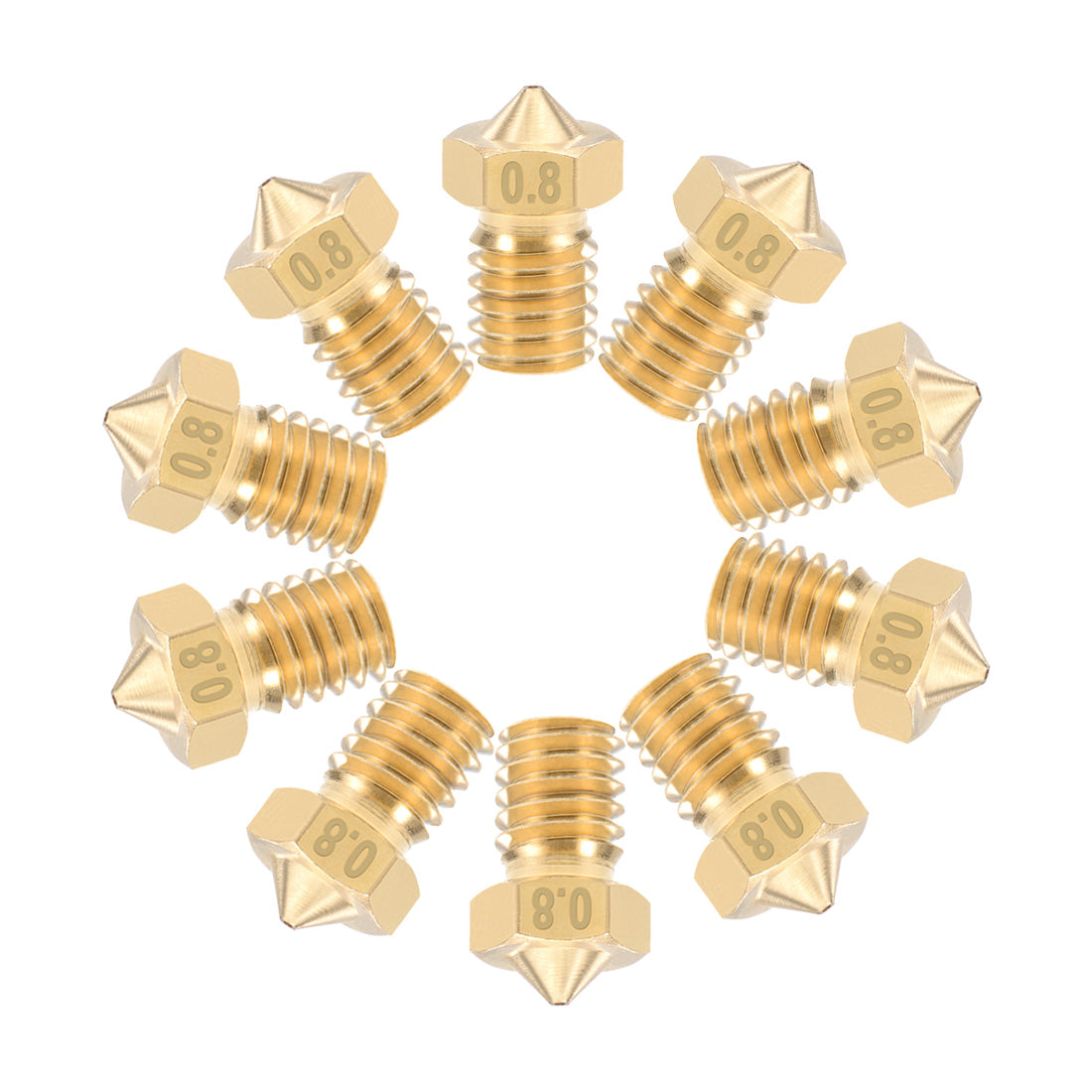 Harfington 3D Printer Nozzle Head Thread Replacement for V5 V6 1.75mm Extruder Print, 10pcs