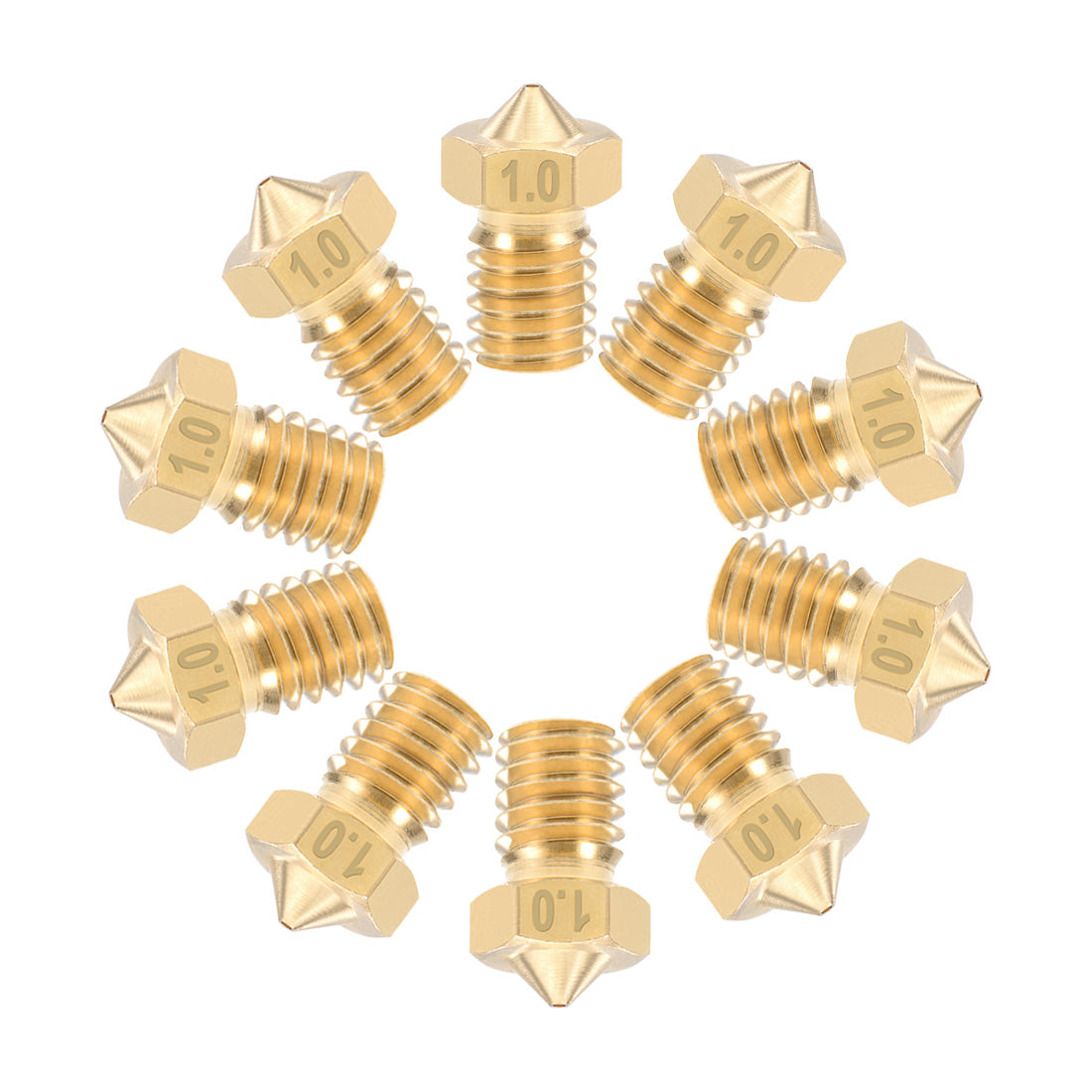 Harfington 3D Printer Nozzle Head Thread Replacement for V5 V6 1.75mm Extruder Print, 10pcs