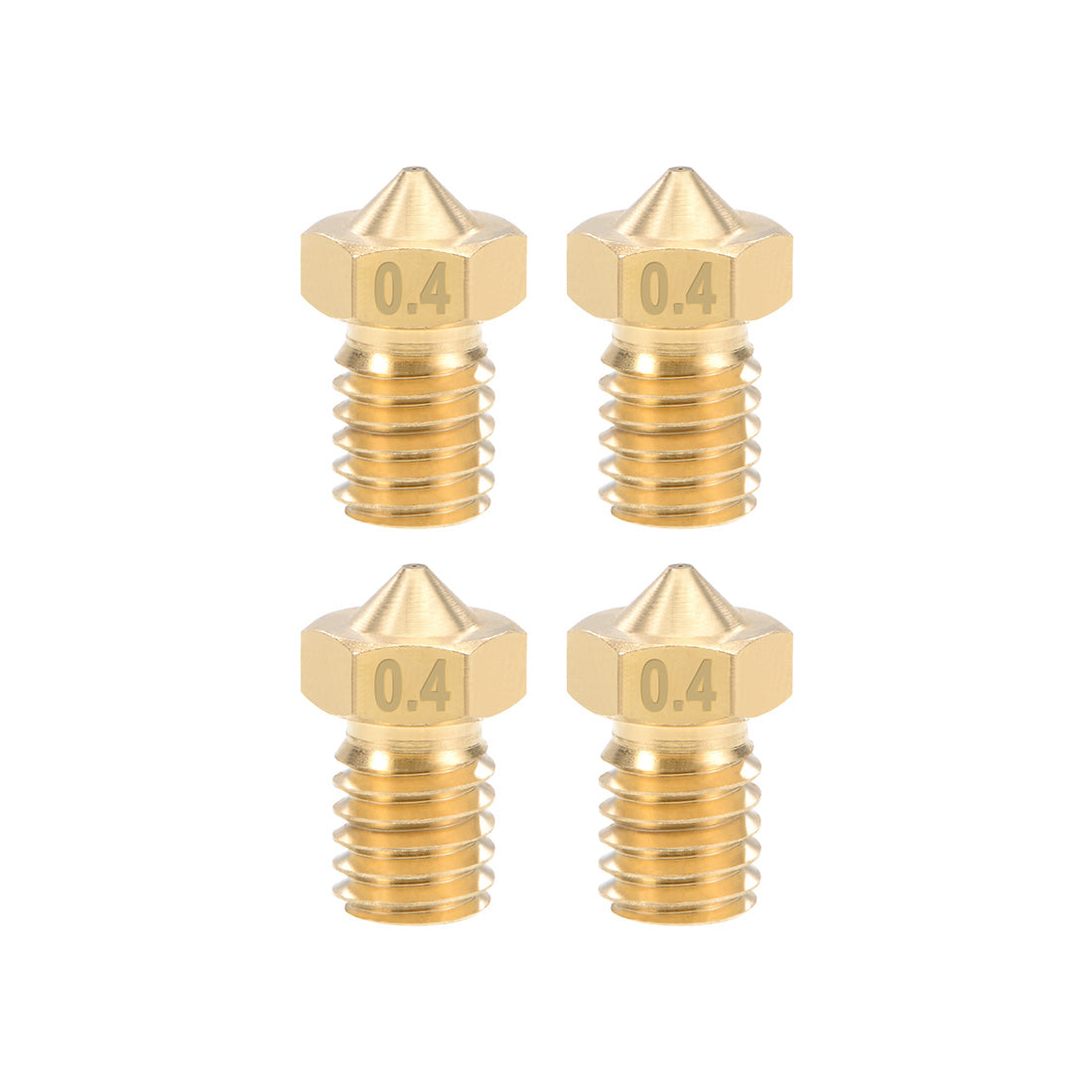 Harfington 0.4mm 3D Printer Nozzle Head M6 for V5 V6 3mm Extruder Print, Brass 4pcs