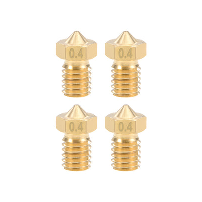 Harfington 0.4mm 3D Printer Nozzle Head M6 for V5 V6 3mm Extruder Print, Brass 4pcs