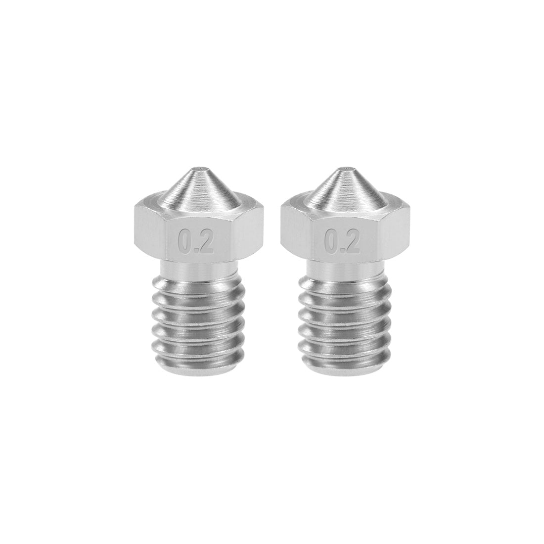 Harfington 0.2mm 3D Printer Nozzle Head M6 for V5 V6 1.75mm Extruder Print, 2pcs