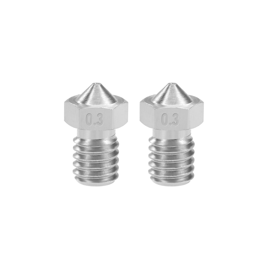 Harfington 0.3mm 3D Printer Nozzle Head M6 for V5 V6 1.75mm Extruder Print 2pcs