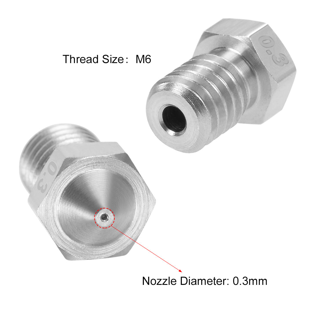 Harfington 3D Printer Nozzle, Replacement for V5 V6 Extruder Print