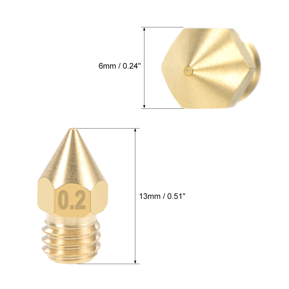 Harfington 3D Printer Nozzle Head Thread for MK10 1.75mm Extruder Print