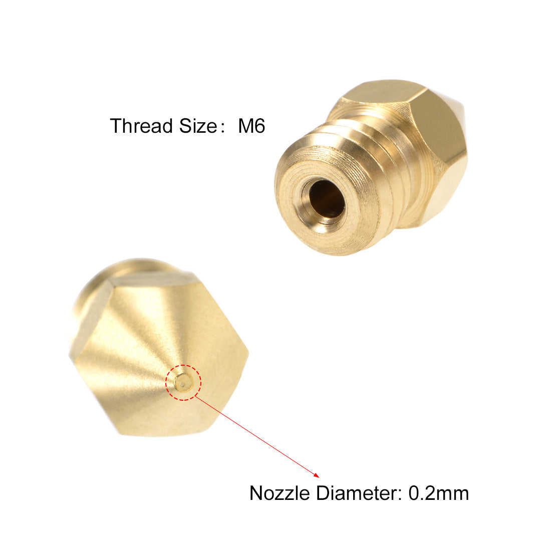 Harfington 3D Printer Nozzle Head Thread for MK10 1.75mm Extruder Print