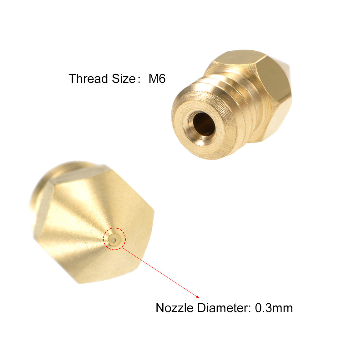 Harfington 3D Printer Nozzle Head Thread Replacement for MK8 1.75mm Extruder Print
