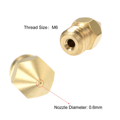 Harfington 3D Printer Nozzles Head, for MK8 Extruder Print, Brass