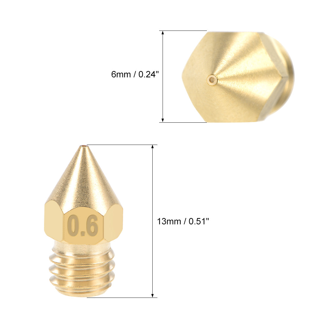 Harfington 3D Printer Nozzle Head Thread for MK10 1.75mm Extruder Print
