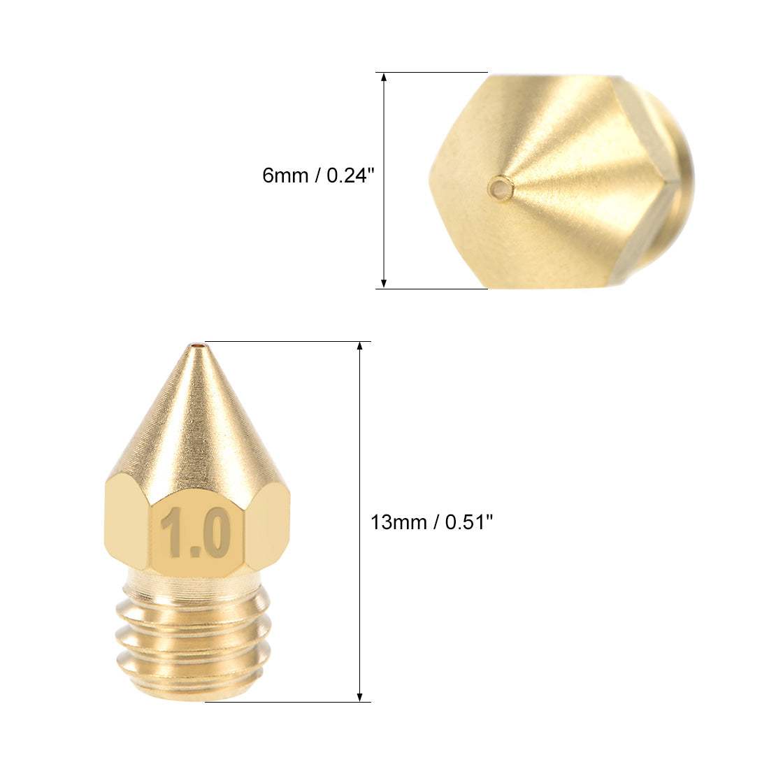 Harfington 3D Printer Nozzle Head Thread for MK10 1.75mm Extruder Print