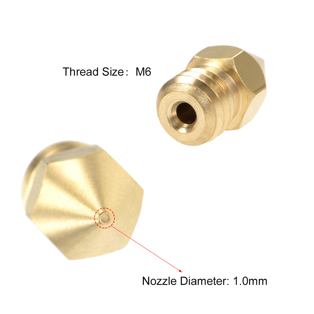 Harfington 3D Printer Nozzle Head Thread for MK10 1.75mm Extruder Print
