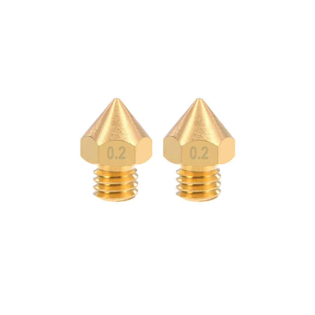 Harfington 0.2mm 3D Printer Nozzle Head M6 for MK8 1.75mm Extruder Print, Brass 2pcs