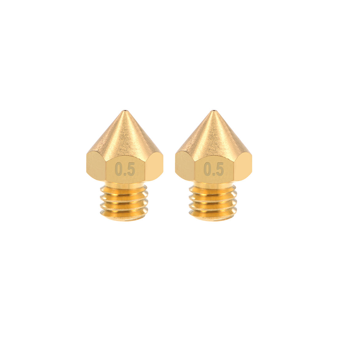 Harfington 0.5mm 3D Printer Nozzles Head M6 for MK8 1.75mm Extruder Print, Brass 2pcs