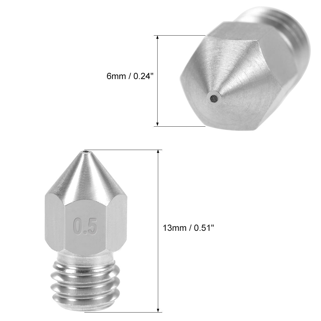 Harfington 3D Printer Nozzle Head Thread for MK8 1.75mm Extruder Print