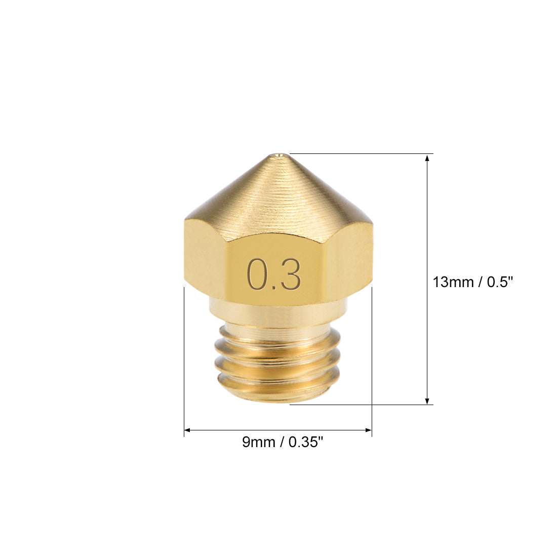 Harfington 0.3mm 3D Printer Nozzle Head M7 for MK10 Extruder Print, Brass 5pcs