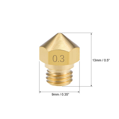 Harfington 0.3mm 3D Printer Nozzle Head M7 for MK10 Extruder Print, Brass 5pcs