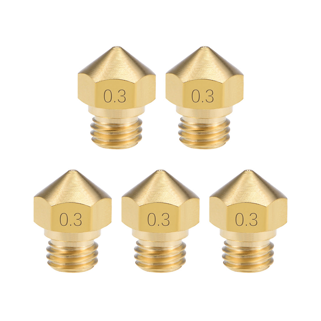 Harfington 0.3mm 3D Printer Nozzle Head M7 for MK10 Extruder Print, Brass 5pcs