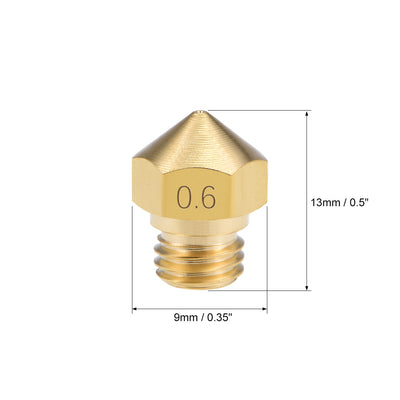 Harfington 0.6mm 3D Printer Nozzle for MK10 Extruder Print,  5pcs