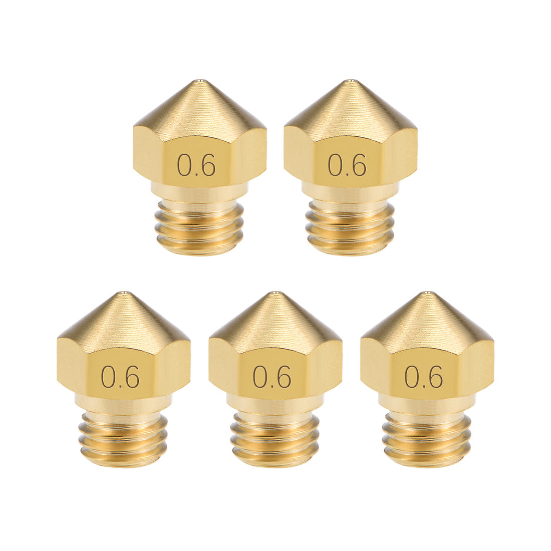 Harfington 0.6mm 3D Printer Nozzle for MK10 Extruder Print,  5pcs