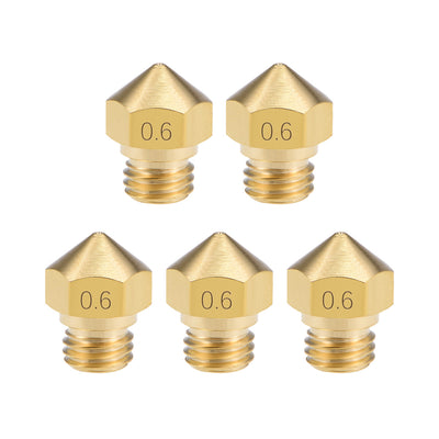 Harfington 0.6mm 3D Printer Nozzle for MK10 Extruder Print,  5pcs