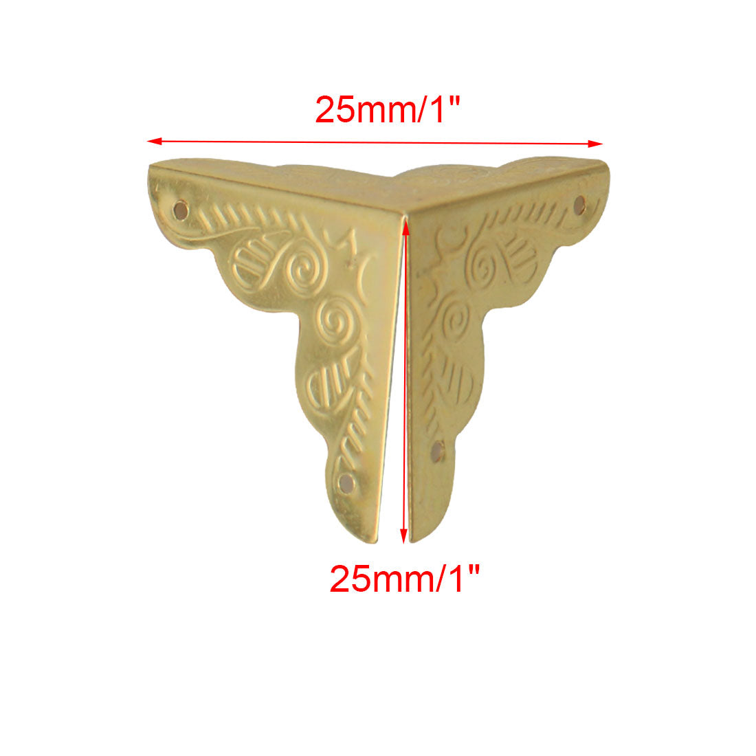 Harfington 16pcs Box Corner Protectors Vintage Gold Tone Triangle Frame Box Protectors