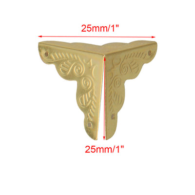 Harfington 16pcs Box Corner Protectors Vintage Gold Tone Triangle Frame Box Protectors