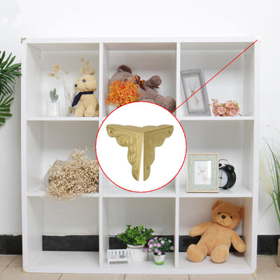 Harfington 16pcs Box Corner Protectors Vintage Gold Tone Triangle Frame Box Protectors