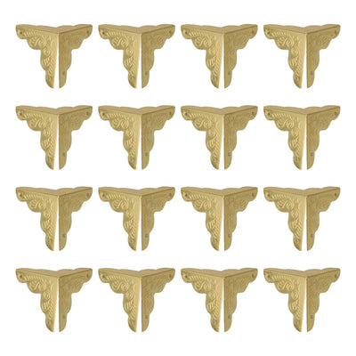 Harfington 16pcs Box Corner Protectors Vintage Gold Tone Triangle Frame Box Protectors