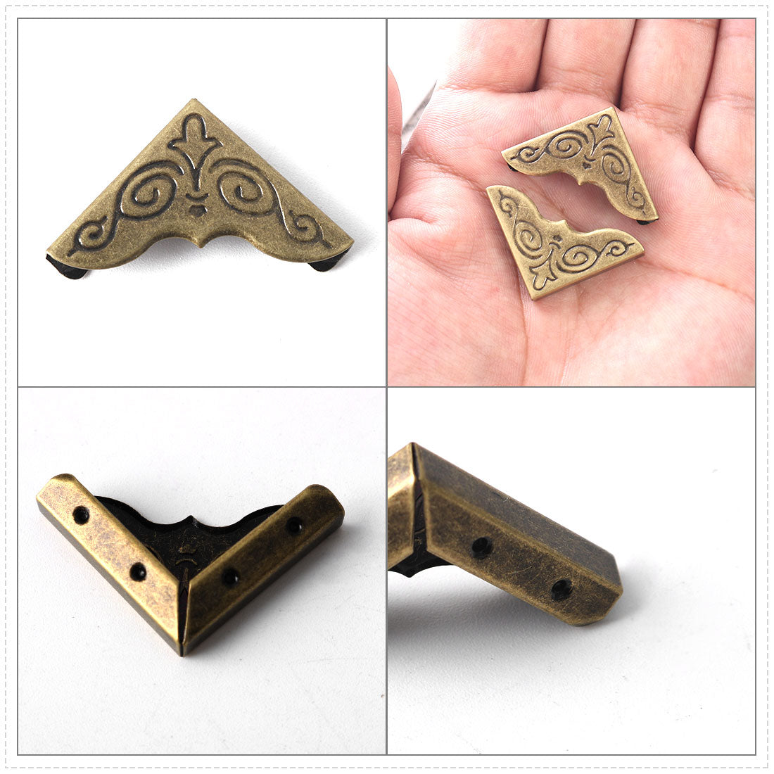 Harfington 12pcs Box Corner Protector Vintage Guard Edge Covers Albums Corner Decor