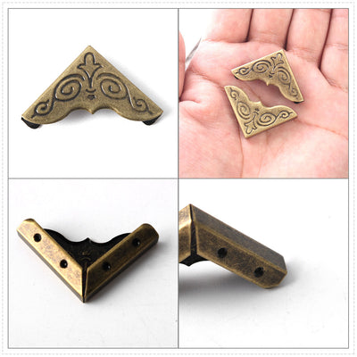 Harfington 12pcs Box Corner Protector Vintage Guard Edge Covers Albums Corner Decor